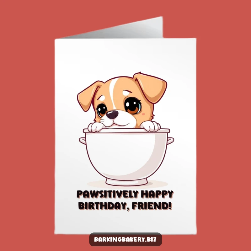 Free Printable Birthday Card: Curious Dog Wants A Taste Of Your Birthday Cake!