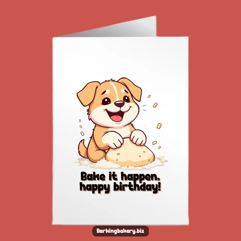 Free Printable Birthday Card: Flour Flying Dog Funny Downloadable Gift