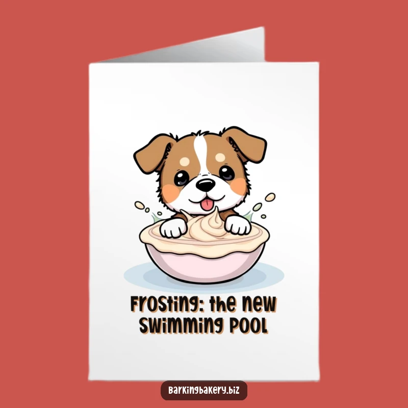 Free Printable Birthday Card: Frosting Fun Dog Downloadable Gift