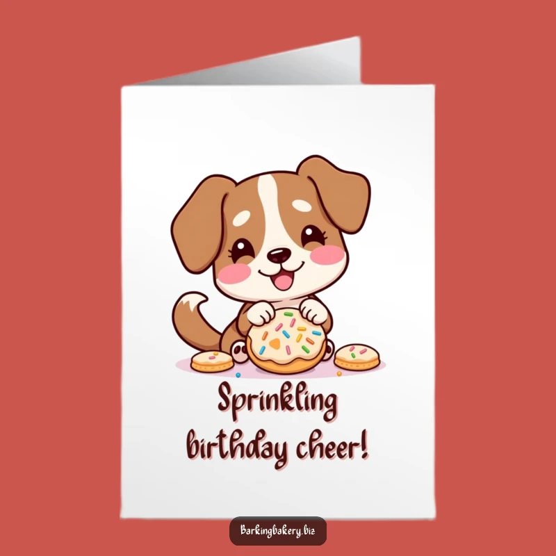 Free Printable Funny Birthday Card: Cookie Decorating Dog, Hilarious Downloadable Gift
