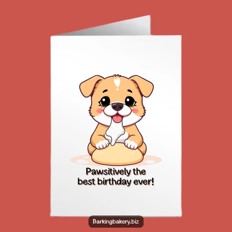 Free Printable Birthday Card: Funny Dog Baker, Cute Dough Art, Downloadable Greeting