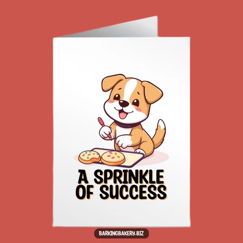 Free Printable Congrats Card: Sprinkled Success Dog - Funny Downloadable Card