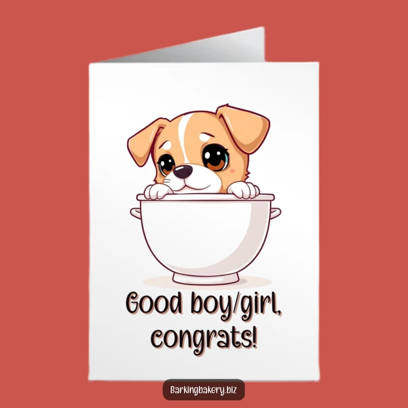 Free Printable Congrats Card: Dog Is Curious About Your Success!
