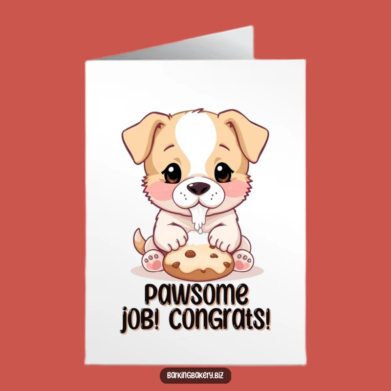 Free Printable Congrats Card: Puppy Flour Nose, Sweet Downloadable Gift