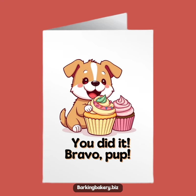 Free Printable Congrats Card: Dog Baking Delight, Funny & Easy DIY Downloadable Gift