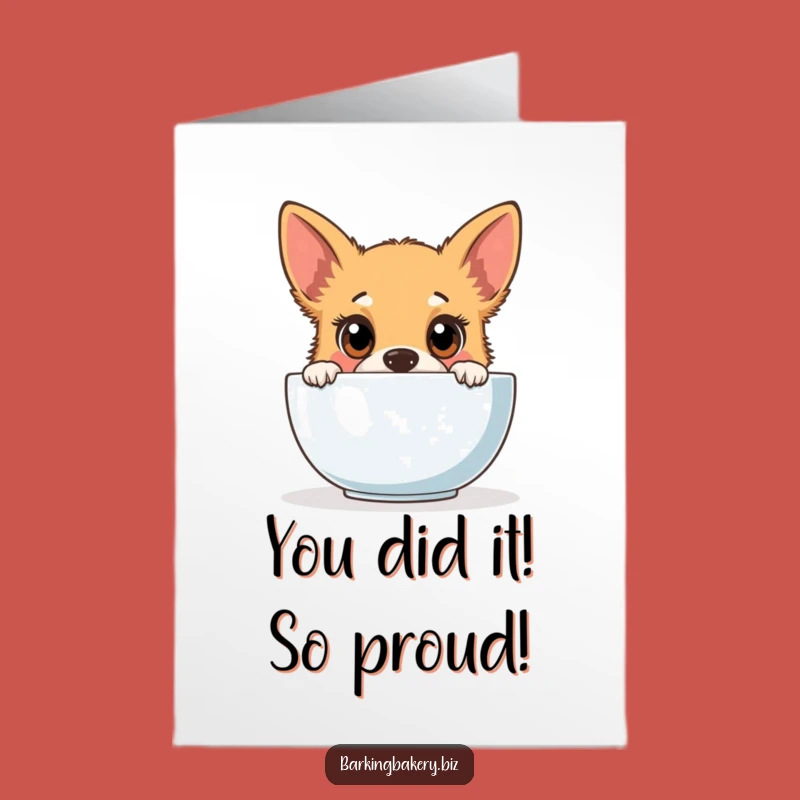Free Printable Congrats Card: Dog Baker Peeking, Hilarious DIY Gift!