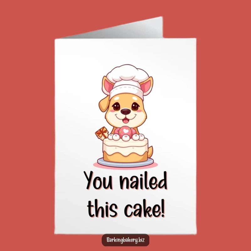 Free Printable Congrats Card: Chef Dog Cake Winner - Funny Downloadable Card