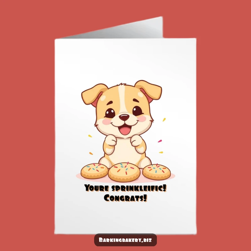 Free Printable Sprinkles Congrats Card: Funny Dog Cookie Decorating Gift