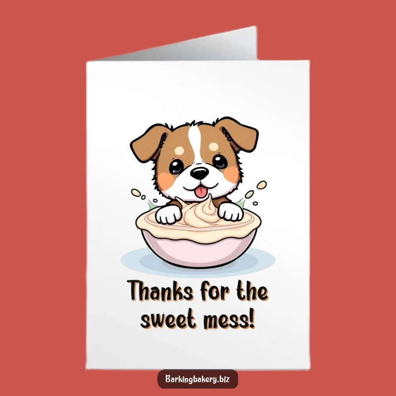 Free Printable Thanks Card: Frosty Dog Gratefulness Downloadable Gift