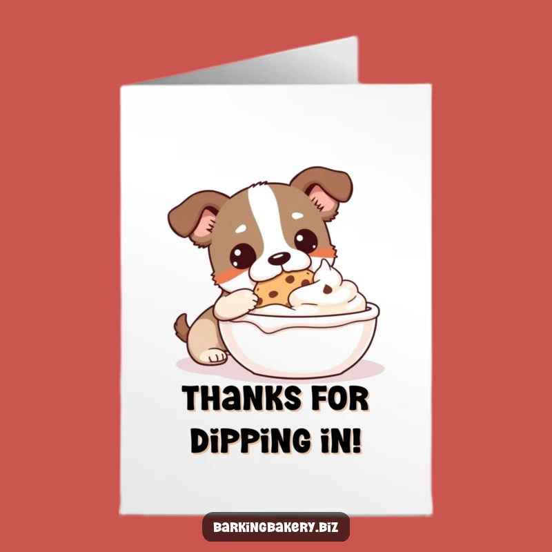 Free Printable Thanks Card: Dog Frosting Cookie, Fun Downloadable Gift