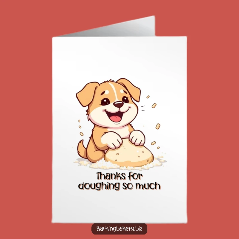 Free Printable Thank You Card: Flour Flying Dog Funny Downloadable Gift