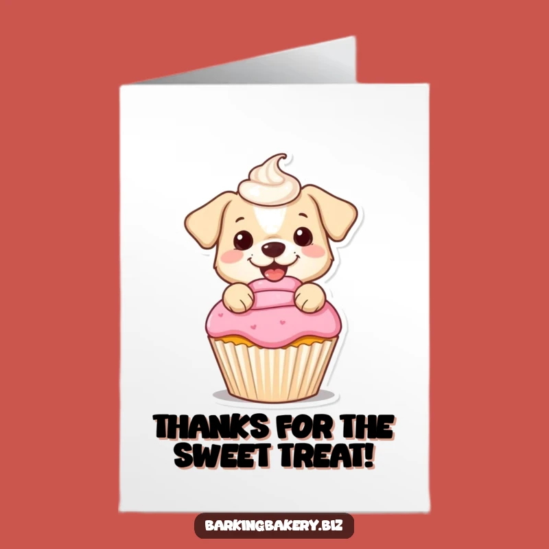 Free Printable Thank You Dog Card: Funny Cupcake Frosting