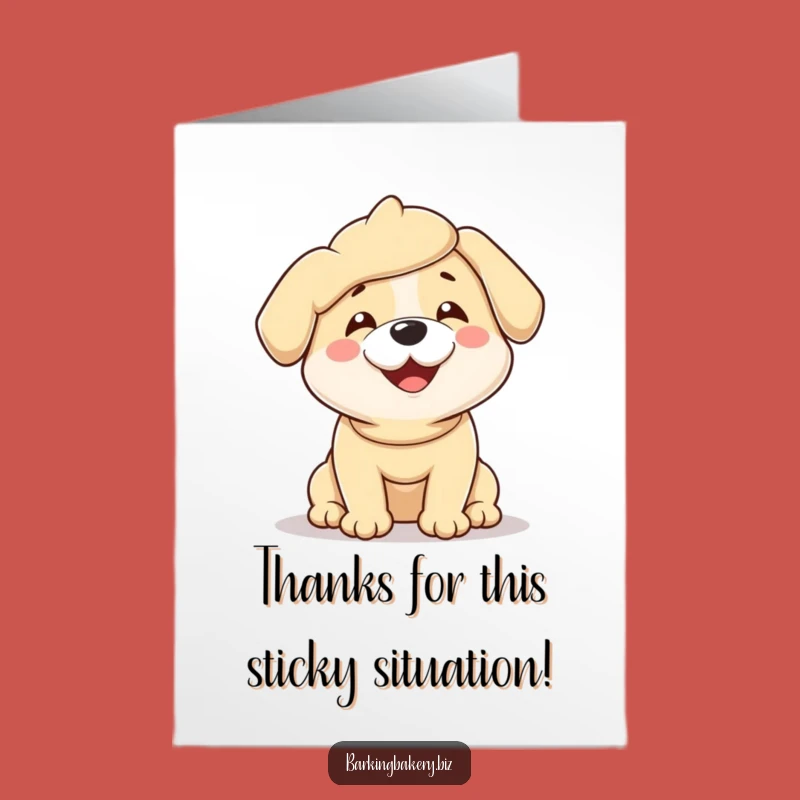 Free Printable Thanks Card: Doughy Dog Gratitude Downloadable Gift