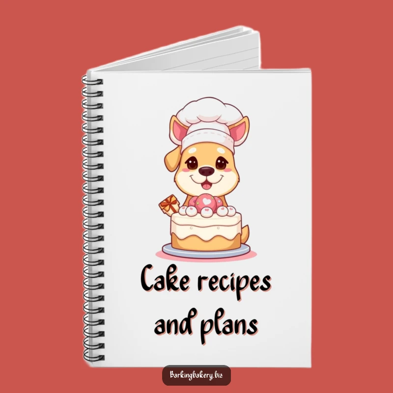 Funny Chef Dog Notebook: Pup in Hat Presenting Cake - Jotting Down Recipes Gift