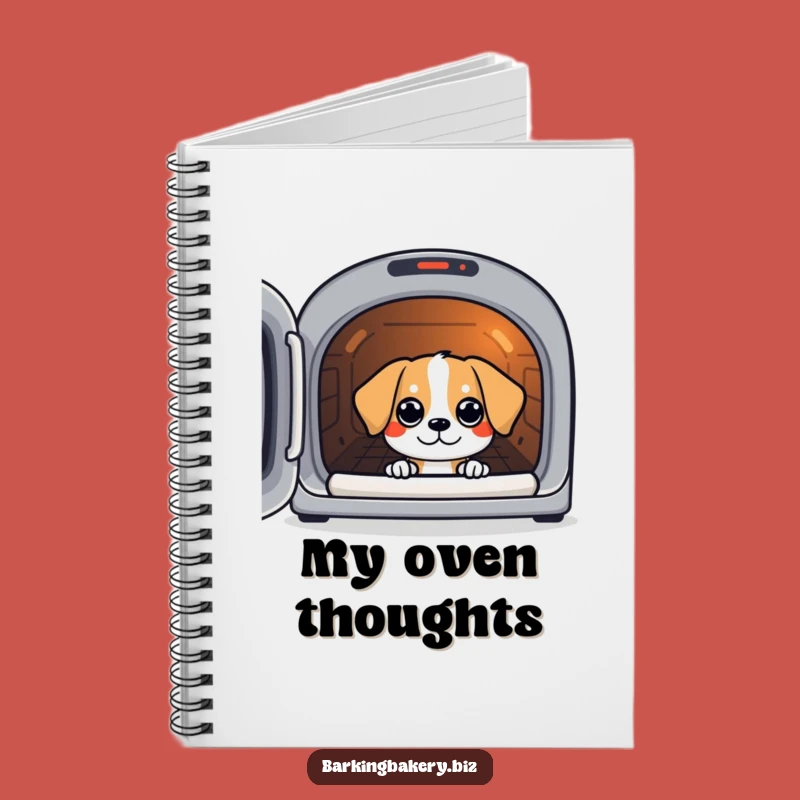 Funny Oven Peek Dog Notebook - Hilarious Baking Journal Gift