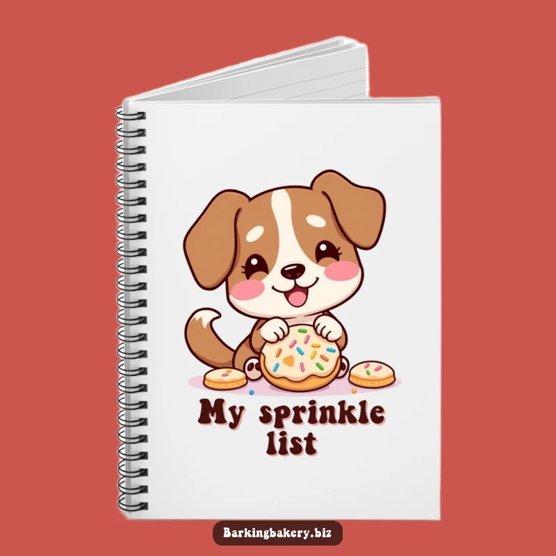 Funny Sprinkle Decorating Dog Notebook - Joyful Baking Journal Gift