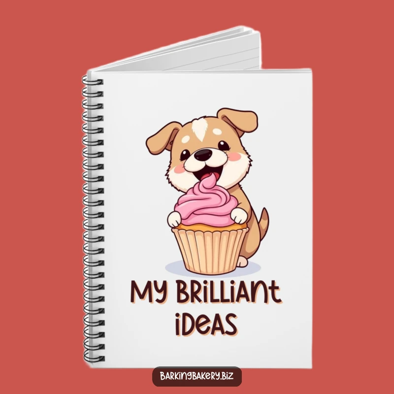 Funny Dog Frosting Cupcake Notebook - Cute Baker Dog Journal Gift!