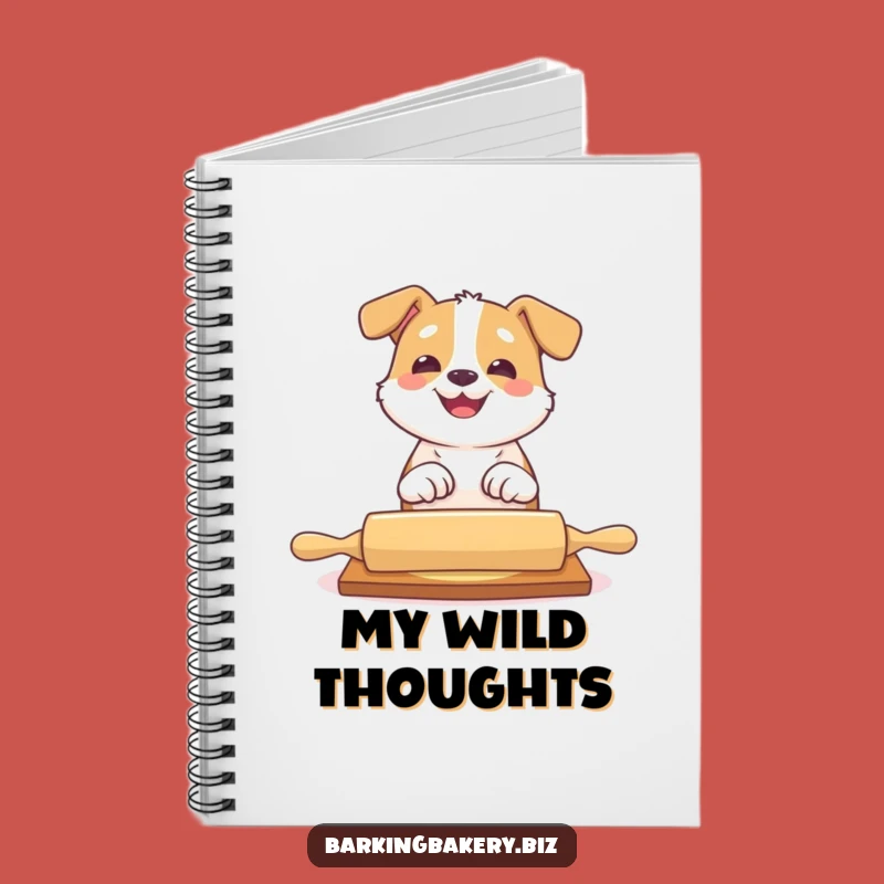 Funny Dog Rolling Pin Notebook - Playful Pup Journal Gift!