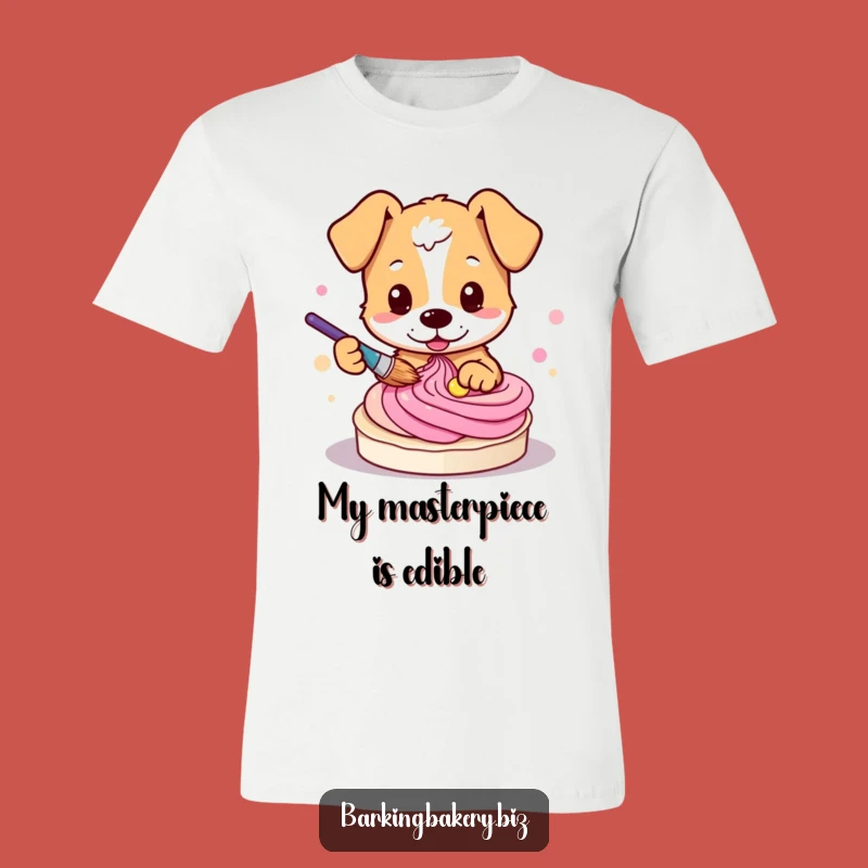 Funny Dog Frosting Swirl Tee: Artistic Pup Painting Sweetness, Hilarious Gift