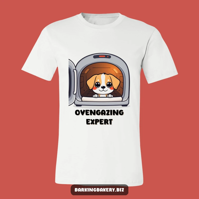 Funny Eager Oven Peek Dog T-Shirt - Hilarious Baker Pup Tee Gift