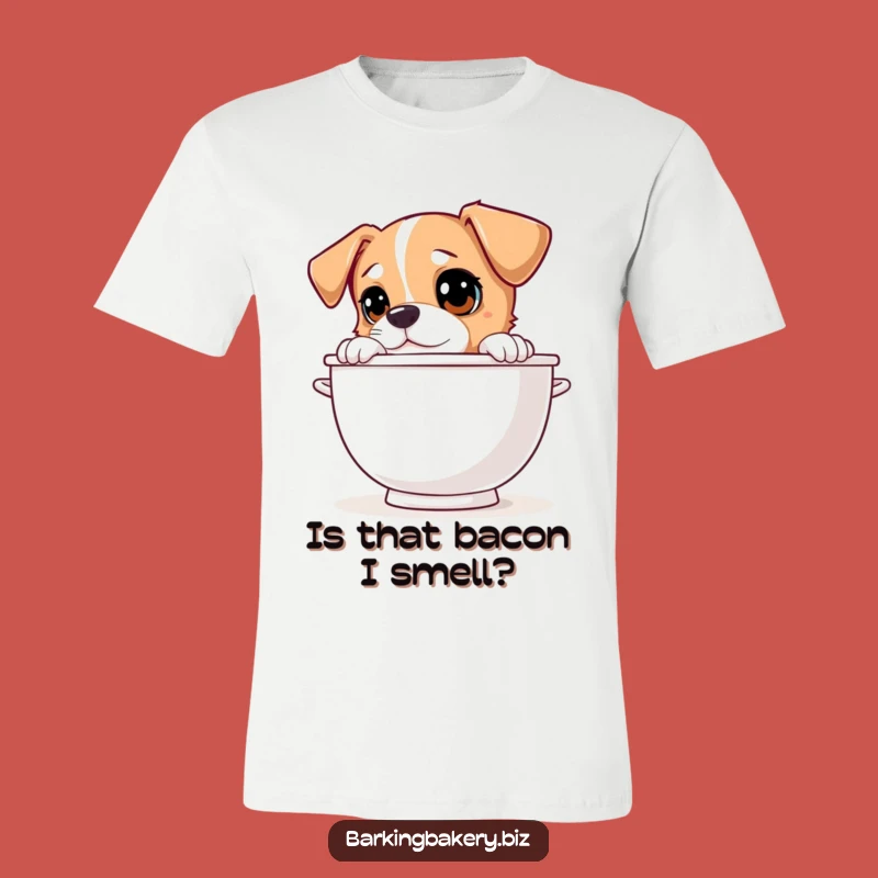 Funny Dog Mixing Bowl T-Shirt: Culinary Capers and Canine Curiosity