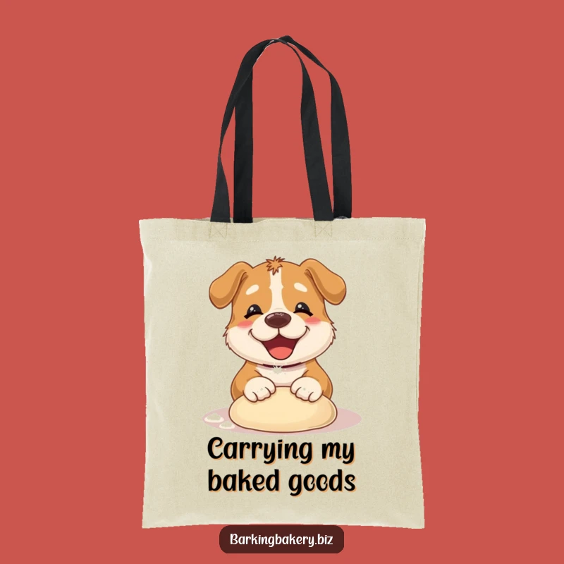Funny Dog Kneading Dough Tote Bag: Adorable Baker Pup Carryall - A Funny Gift Idea