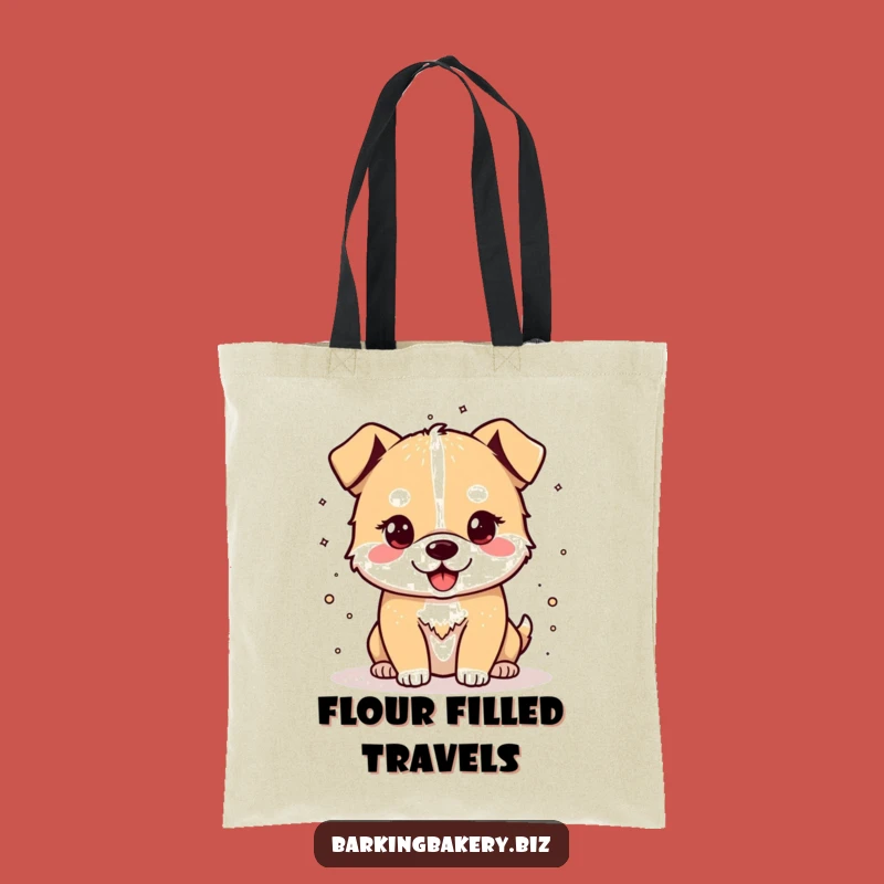 Funny Flour Power Dog Tote Bag: Cheerful Pup Baking Carrier