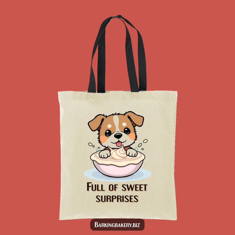 Funny Dog Frosting Splash Tote Bag - Stylish & Hilarious Shopping Gift