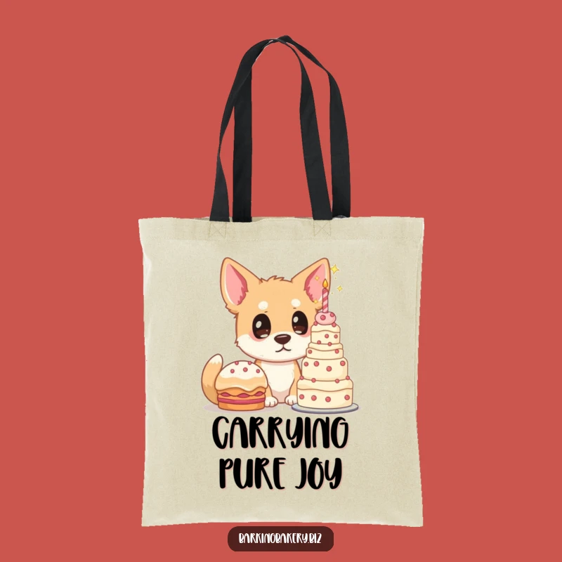 Funny Dog Cake Lover Tote Bag: Starry Eyes, Carry Your Sweet Obsession