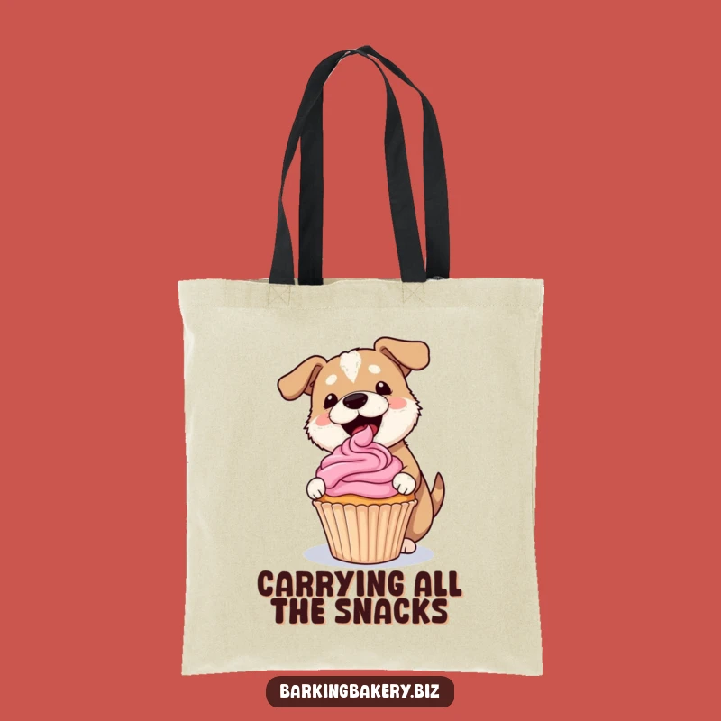 Funny Dog Frosting Cupcake Tote Bag - Stylish Baker Dog Carryall Gift!
