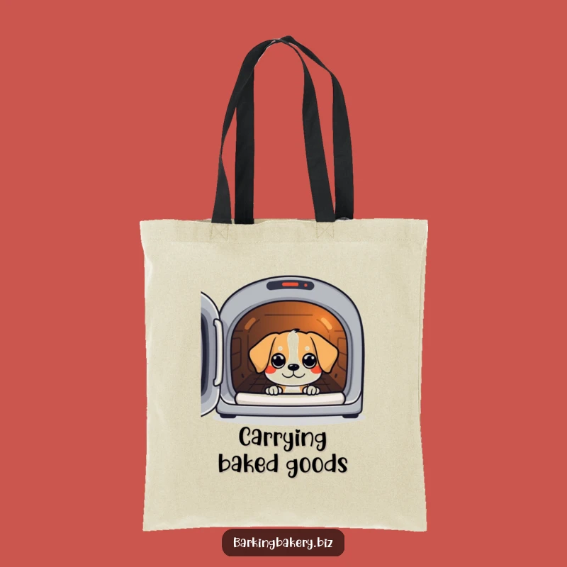 Funny Eager Oven Peek Dog Tote Bag - Hilarious Baker Pup Accessory Gift